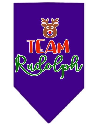 Team Rudolph Screen Print Bandana Purple Large