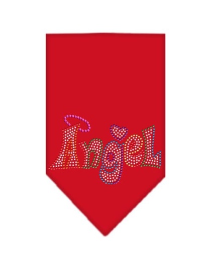 Technicolor Angel Rhinestone Pet Bandana Red Size Large