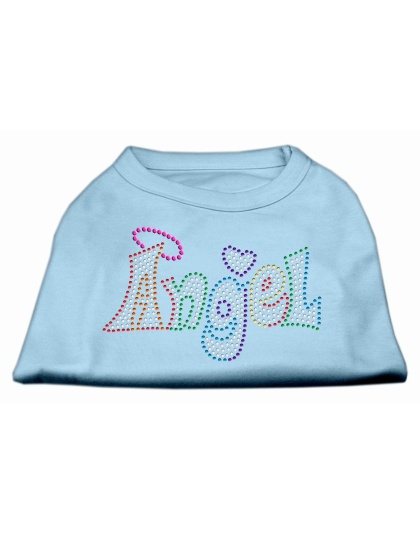 Technicolor Angel Rhinestone Pet Shirt Baby Blue Lg