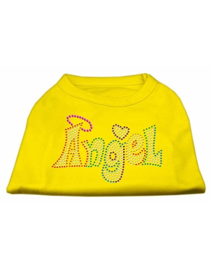 Technicolor Angel Rhinestone Pet Shirt Yellow Lg