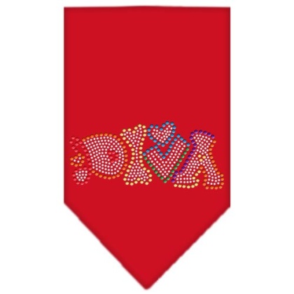 Technicolor Diva Rhinestone Pet Bandana Red Size Large