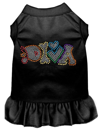 Technicolor Diva Rhinestone Pet Dress Black 4X