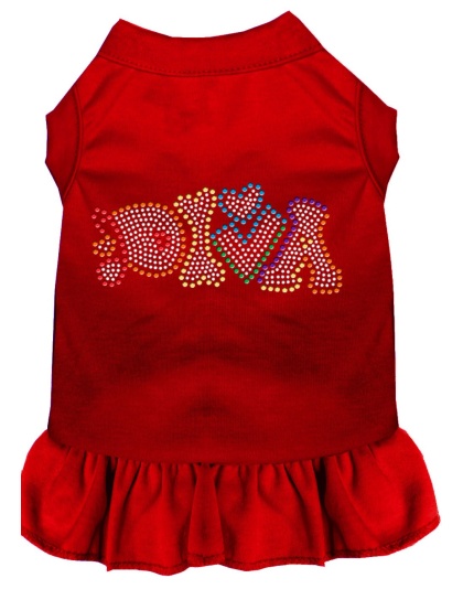 Technicolor Diva Rhinestone Pet Dress Red 4X