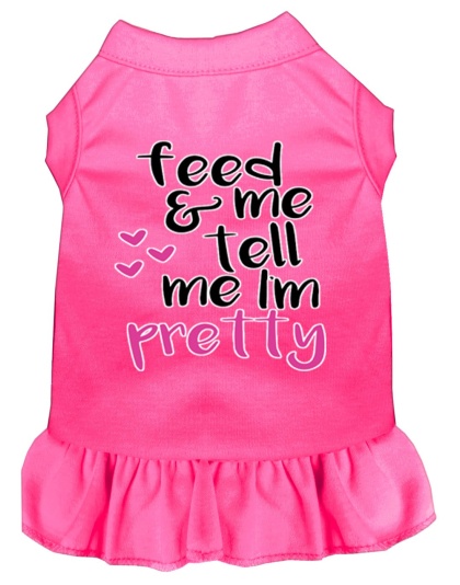 Tell me I'm Pretty Screen Print Dog Dress Bright Pink 4X (22)