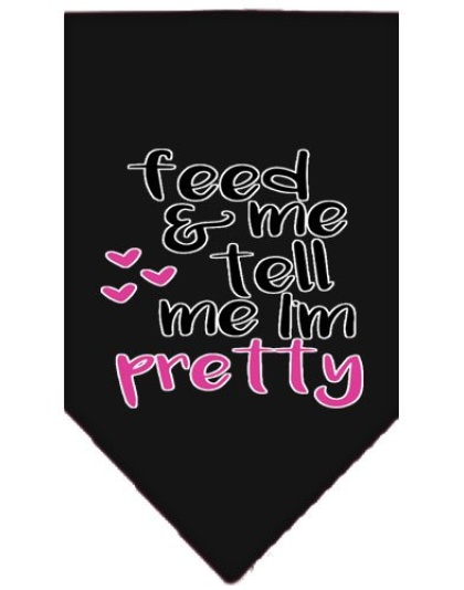 Tell me I'm Pretty Screen Print Pet Bandana Black Large