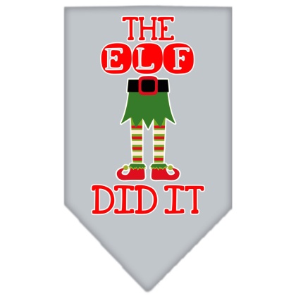 The Elf Did It Screen Print Bandana Grey Large