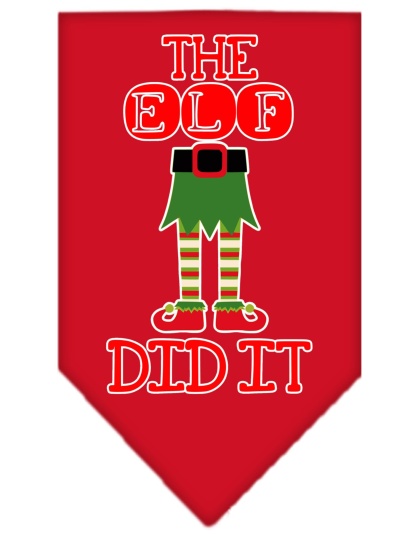 The Elf Did It Screen Print Bandana Red Large