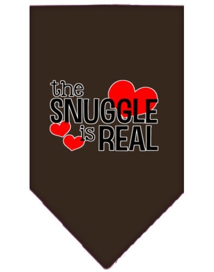 The Snuggle is Real Screen Print Bandana Cocoa Large