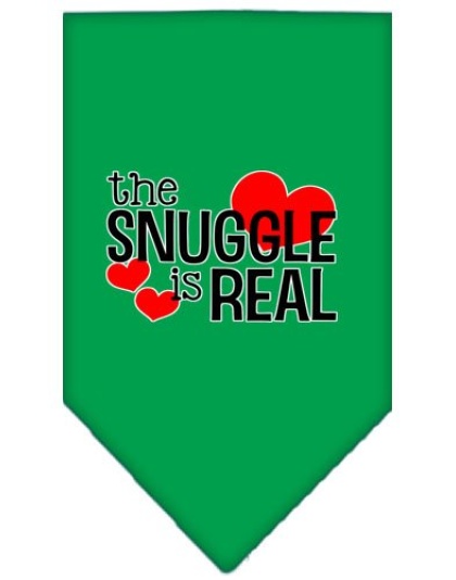 The Snuggle is Real Screen Print Bandana Emerald Green Large