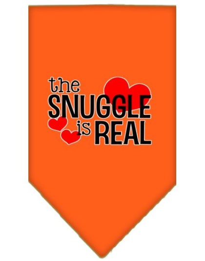 The Snuggle is Real Screen Print Bandana Orange Large