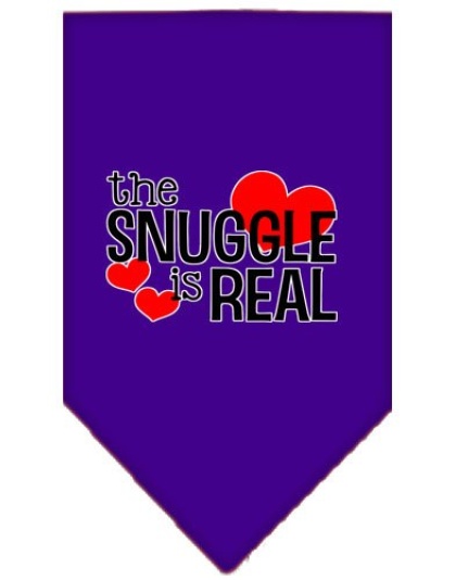 The Snuggle is Real Screen Print Bandana Purple Large