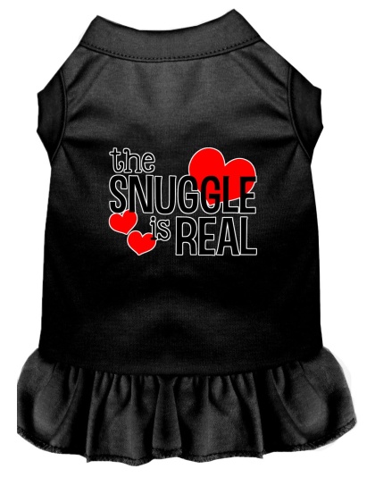 The Snuggle is Real Screen Print Dog Dress Black 4X