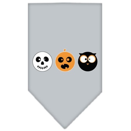 The Spook Trio Screen Print Bandana Grey Large