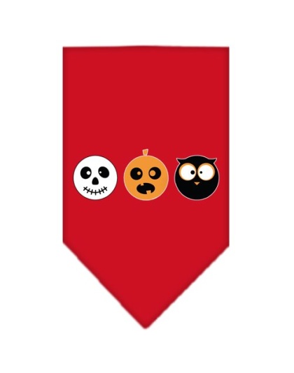 The Spook Trio Screen Print Bandana Red Large