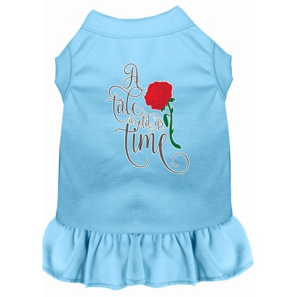 Timeless Tale Screen Print Dog Dress Baby Blue 4X