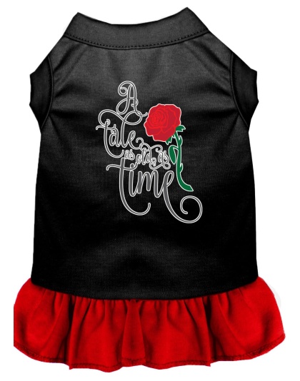 Timeless Tale Screen Print Dog Dress Black with Red Lg