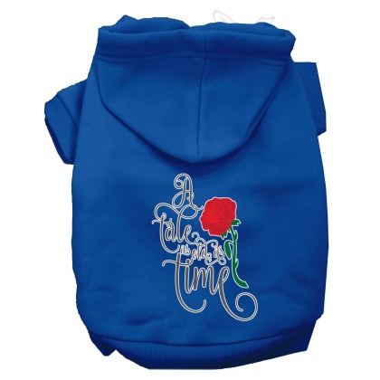 Timeless Tale Screen Print Dog Hoodie Blue L