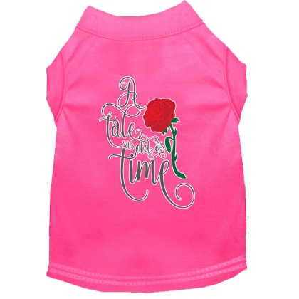 Timeless Tale Screen Print Dog Shirt Bright Pink Lg