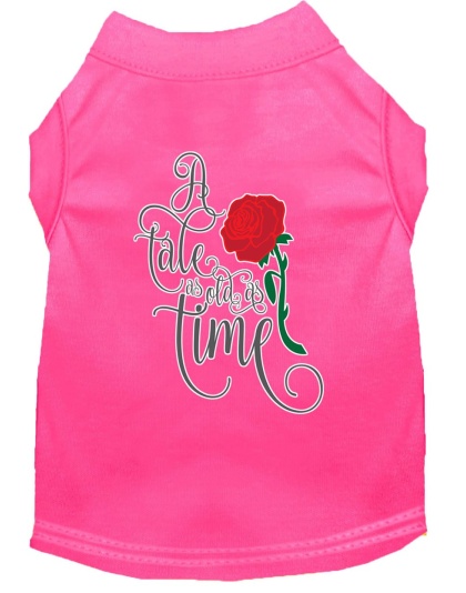 Timeless Tale Screen Print Dog Shirt Bright Pink Lg