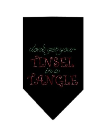 Tinsel in a Tangle Rhinestone Bandana Black Large