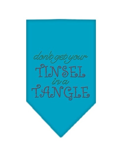 Tinsel in a Tangle Rhinestone Bandana Turquoise Large