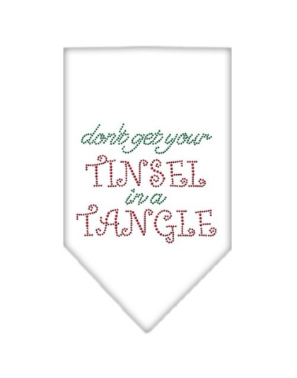 Tinsel in a Tangle Rhinestone Bandana White Large