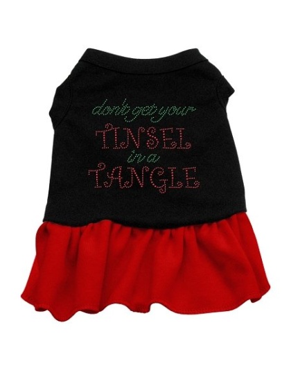 Tinsel in a Tangle Rhinestone Dress Black with Red Lg