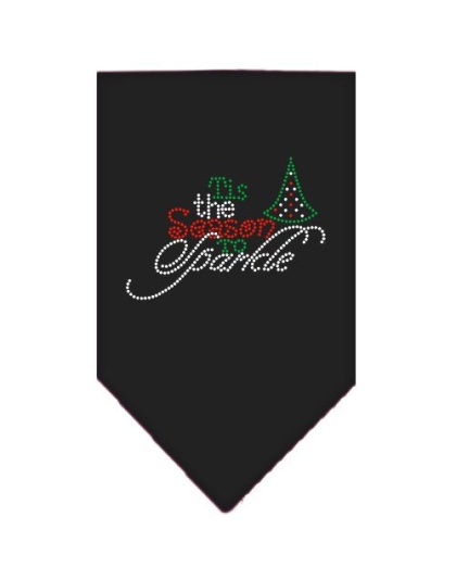 Tis the Season to Sparkle Rhinestone Bandana Black Large