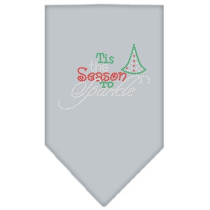 Tis the Season to Sparkle Rhinestone Bandana Grey Large