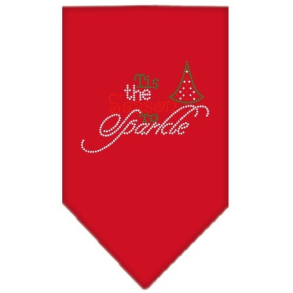 Tis the Season to Sparkle Rhinestone Bandana Red Large