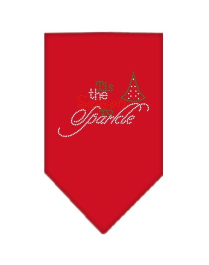 Tis the Season to Sparkle Rhinestone Bandana Red Large