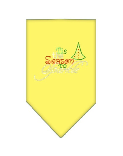 Tis the Season to Sparkle Rhinestone Bandana Yellow Large