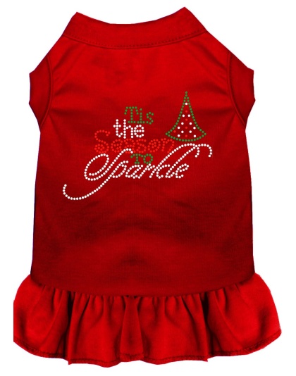 Tis the Season to Sparkle Rhinestone Dog Dress Red 4X