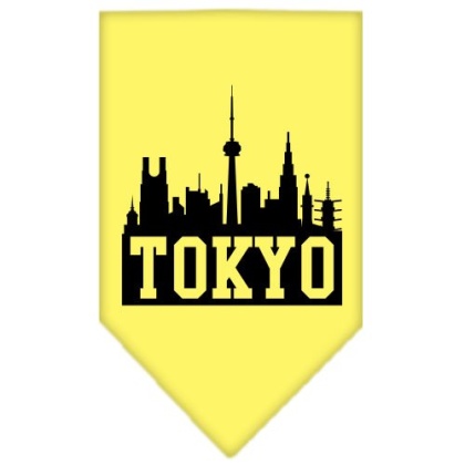 Tokyo Skyline Screen Print Bandana Yellow Large