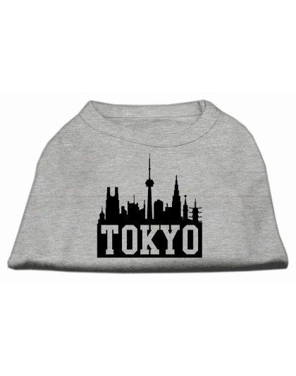 Tokyo Skyline Screen Print Shirt Grey Lg