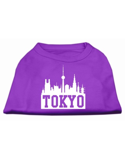 Tokyo Skyline Screen Print Shirt Purple Lg