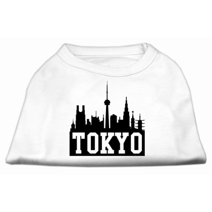 Tokyo Skyline Screen Print Shirt White Lg