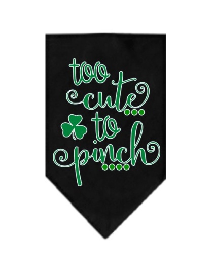 Too Cute to Pinch Screen Print Bandana Black Large