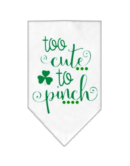 Too Cute to Pinch Screen Print Bandana White Large