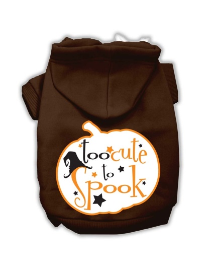 Too Cute to Spook Screenprint Hoodie Brown L