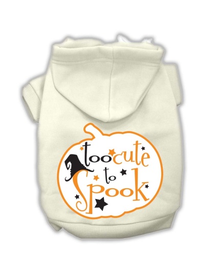 Too Cute to Spook Screenprint Hoodie Cream L