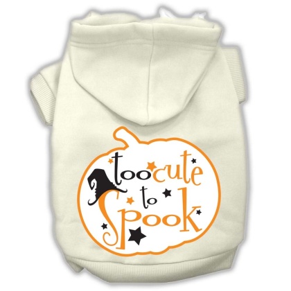 Too Cute to Spook Screenprint Hoodie Cream XS