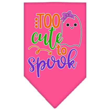 Too Cute to Spook-Girly Ghost Screen Print Bandana Bright Pink Large