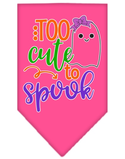 Too Cute to Spook-Girly Ghost Screen Print Bandana Bright Pink Large