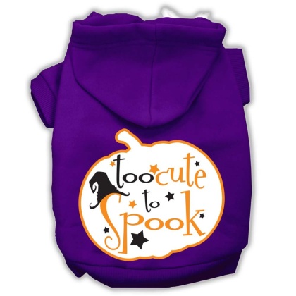 Too Cute to Spook Screenprint Hoodie Purple XS