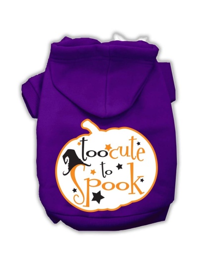 Too Cute to Spook Screenprint Hoodie Purple XS