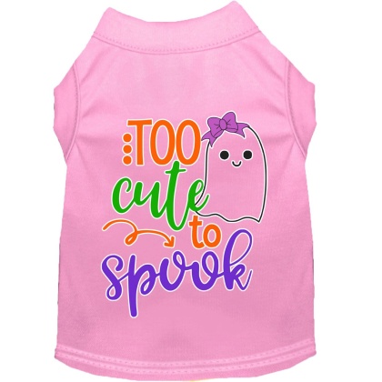 Too Cute to Spook-Girly Ghost Screen Print Dog Shirt Light Pink Lg