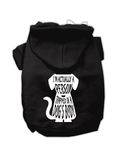 Trapped Screen Print Pet Hoodies Black Size Lg