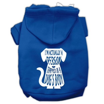 Trapped Screen Print Pet Hoodies Blue Size Lg