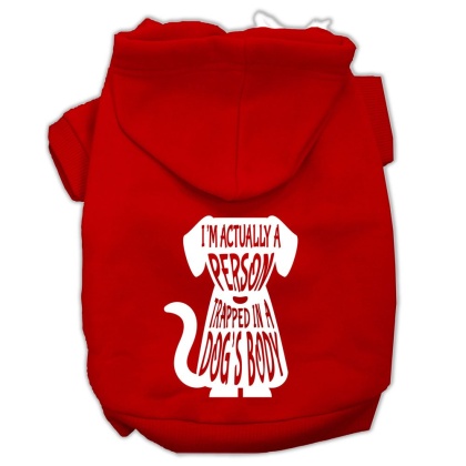 Trapped Screen Print Pet Hoodies Red Size Lg